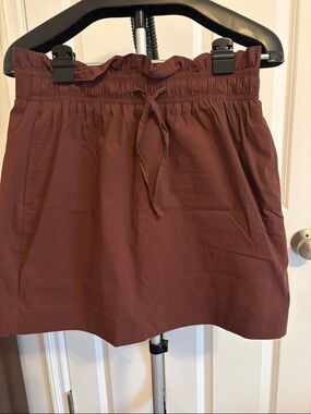 Express Burgundy Paperbag Waist Skirt